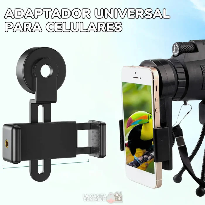 MTX30® - TELESCOPIO MONOCULAR ADAPTABLE PARA CELULAR + Tripode y Estuche GRATIS