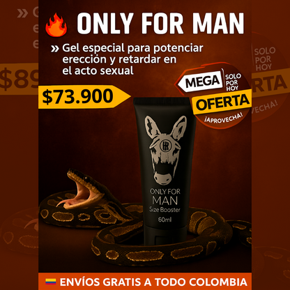 GEL ONLY FOR MAN - POTENCIA ERECCIÓN Y RETARDA LA EYACULACIÓN EN TUS ENCUENTROS SEXUALES