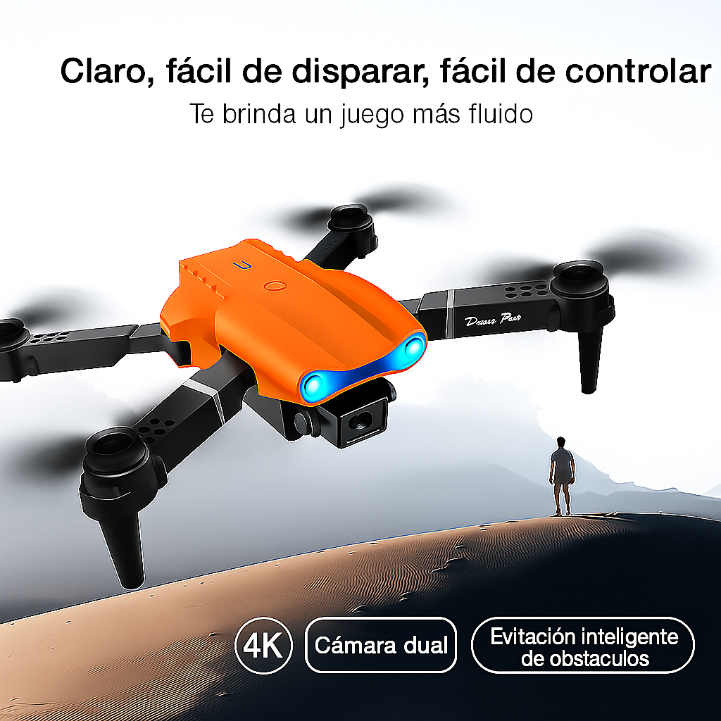 Dron Profesional E99 PRO + CURSO PARA VENDER VIDEOS AÉREOS [DE REGALO] | 4KHD | Doble cámara |