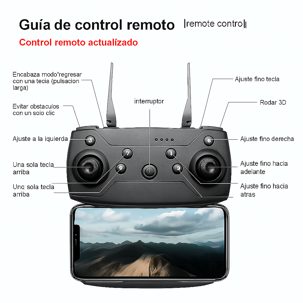 Dron Profesional E99 PRO + CURSO PARA VENDER VIDEOS AÉREOS [DE REGALO] | 4KHD | Doble cámara |