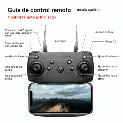 Dron Profesional E99 PRO + CURSO PARA VENDER VIDEOS AÉREOS [DE REGALO] | 4KHD | Doble cámara |