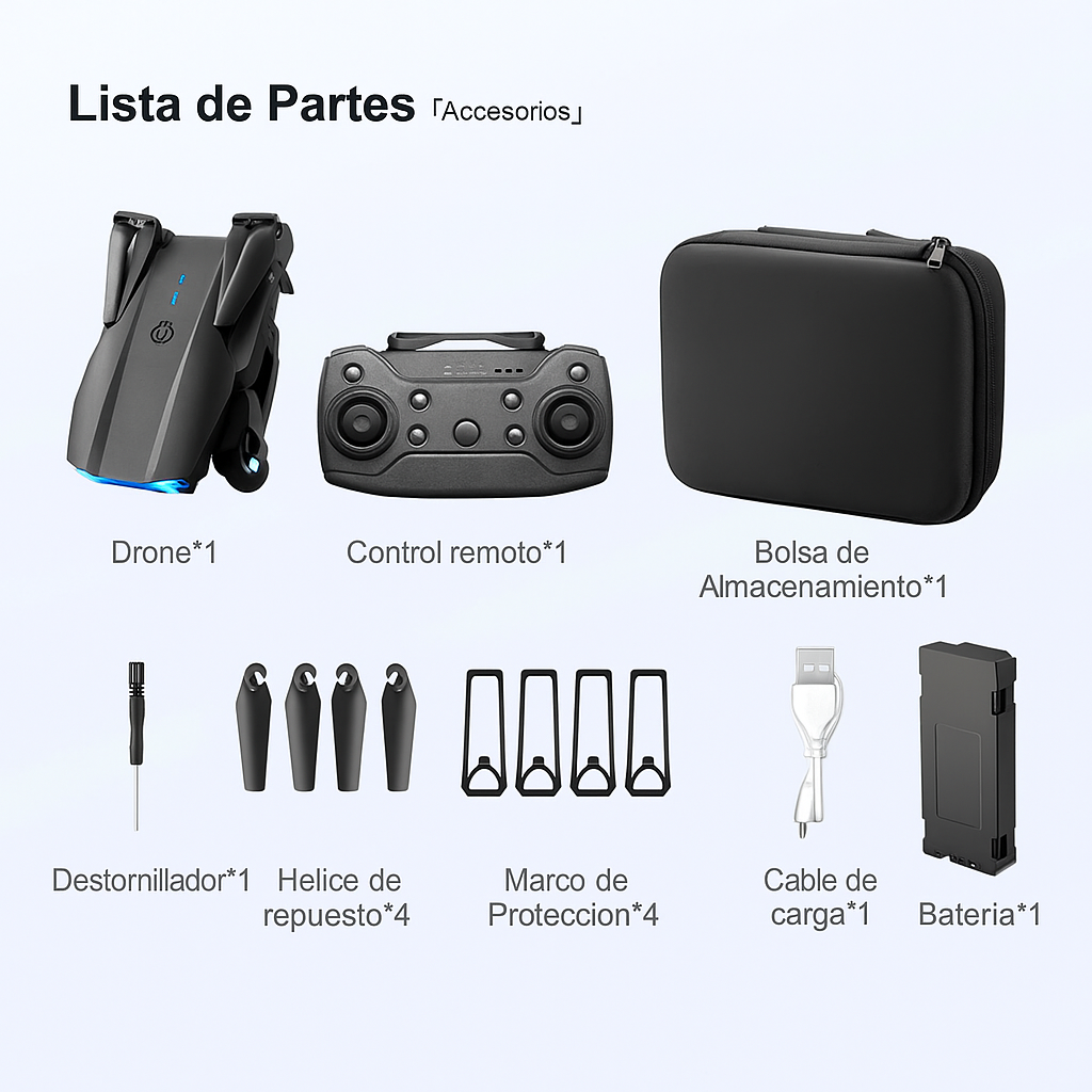 Dron Profesional E99 PRO + CURSO PARA VENDER VIDEOS AÉREOS [DE REGALO] | 4KHD | Doble cámara |