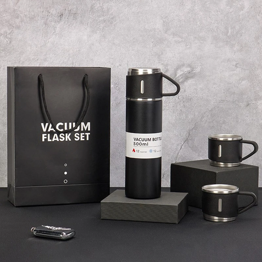 Termo de acero inoxidable con + taza de viaje, 500ML - 60%OFF